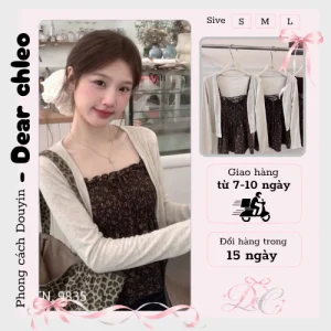 Set Áo Hai Dây Kèm Áo Khoác Nữ Thời Trang Douyin Phong Cách Hàn Quốc