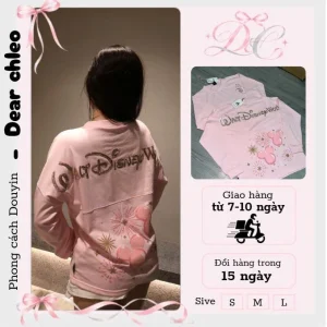 Áo nỉ dài tay Disney Mickey Pink Sparkle