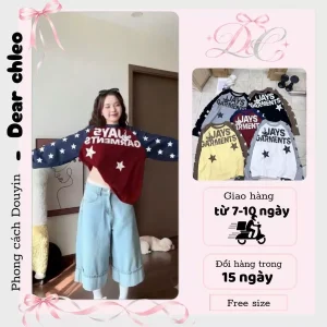 Áo thun nữ tay dài cổ tròn in chữ JAYS GARMENTS phong cách thường ngày cỡ lớn